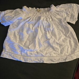 Love Notes White Eyelet Off Shoulder Top